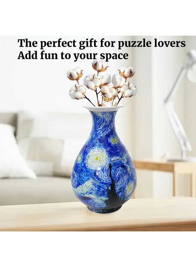 زهرية أحجية ثلاثية الأبعاد "ليلة مرصعة بالنجوم" 164 قطعة ديكور للمنزل والمكتب هدية زهرية - Image 5